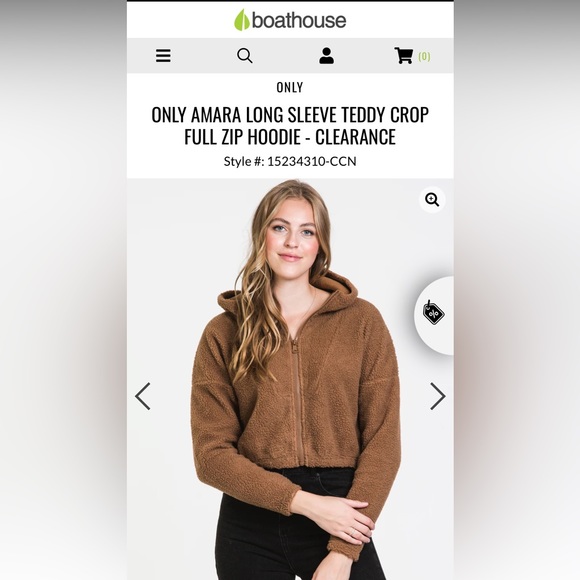 Only Amara teddy crop long sleeve full zip hoodie - Picture 3 of 4